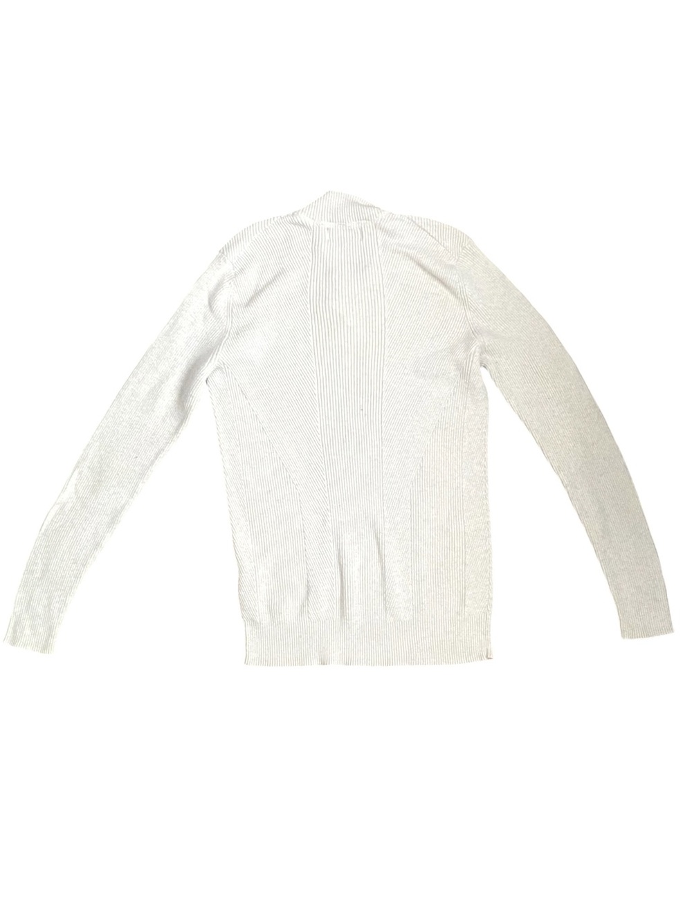 INC International Concepts Cream Ribbed Knit V-Neck Sweater Size M 100% Cotton - Picture 2 of 9